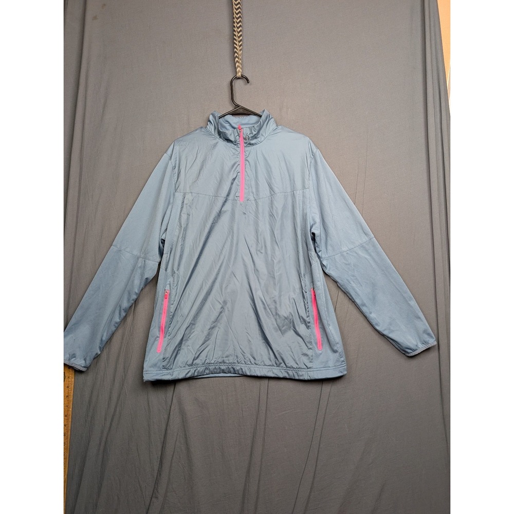 Nike Gold Women's‎ 1/4 Gray Windbreaker Pullover Jacke Pink Accents Size Large